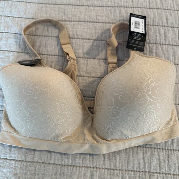 NWT Bali Women's 42D Comfort Revolution Wireless Tshirt Bra Beige Smooth Wicking - Picture 5 of 14